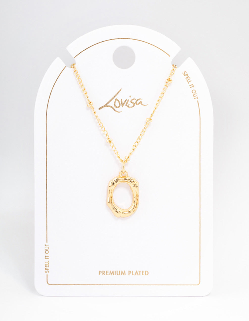 Letter 'O' Gold Plated Bamboo Initial Necklace