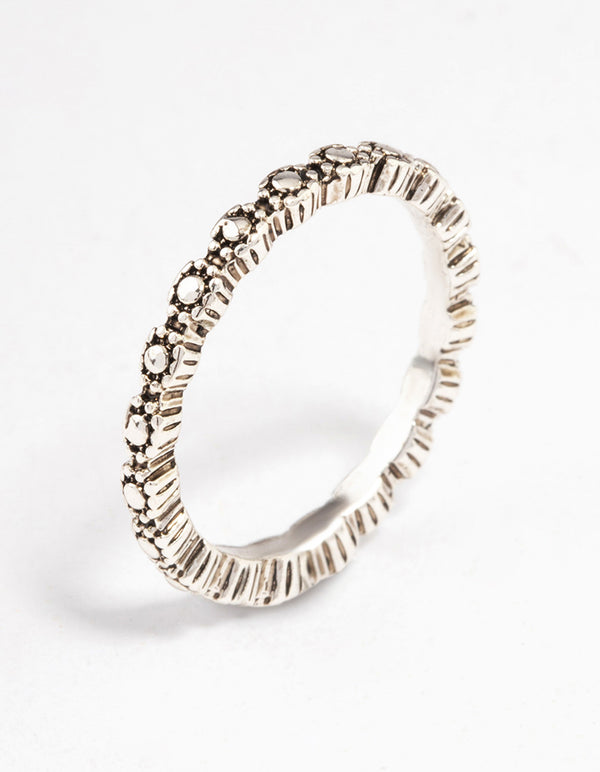 Antique Silver Tiny Flower Ring