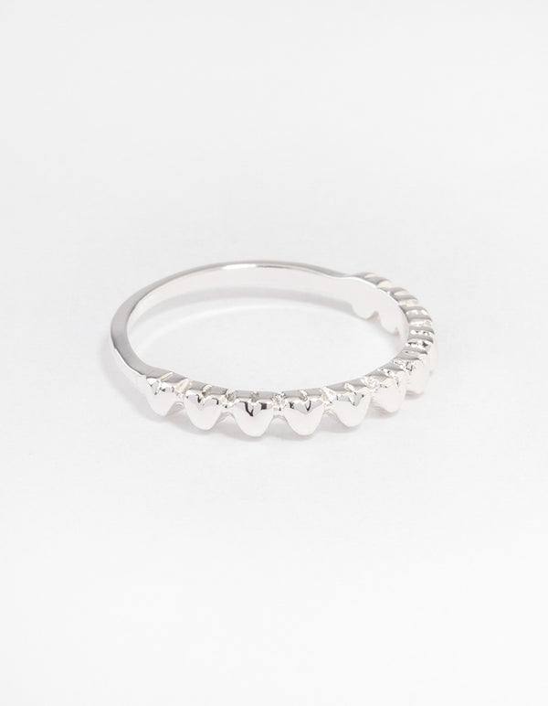 Silver Mini Hearts Ring