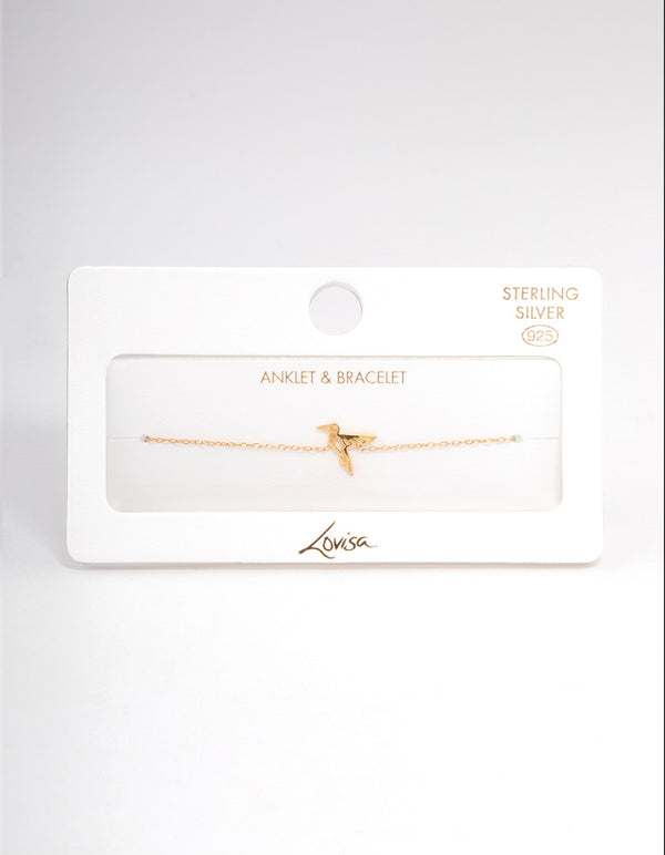 Gold Plated Sterling Silver Origami Bird Bracelet