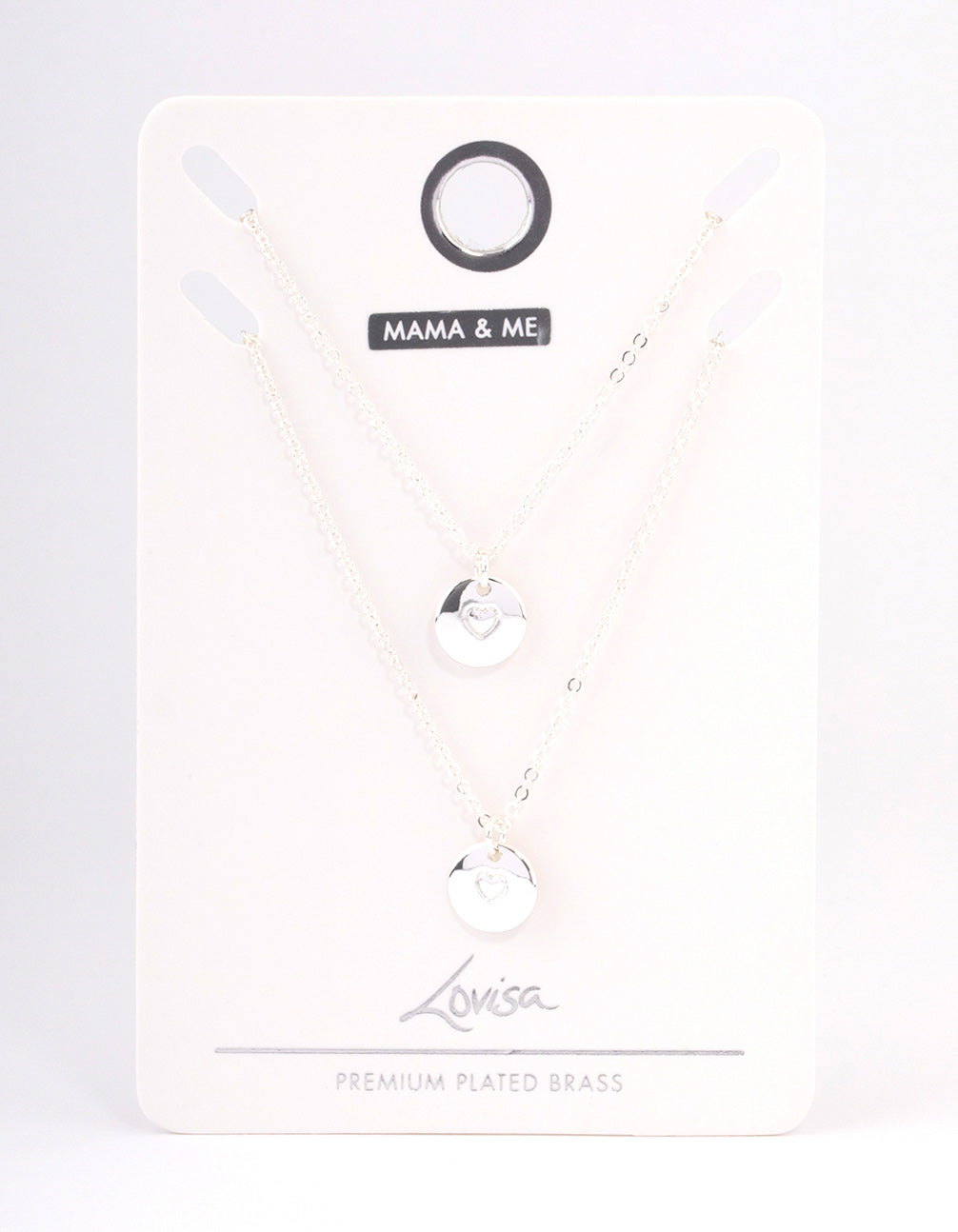 Silver Plated Heart Disc Necklace Pack