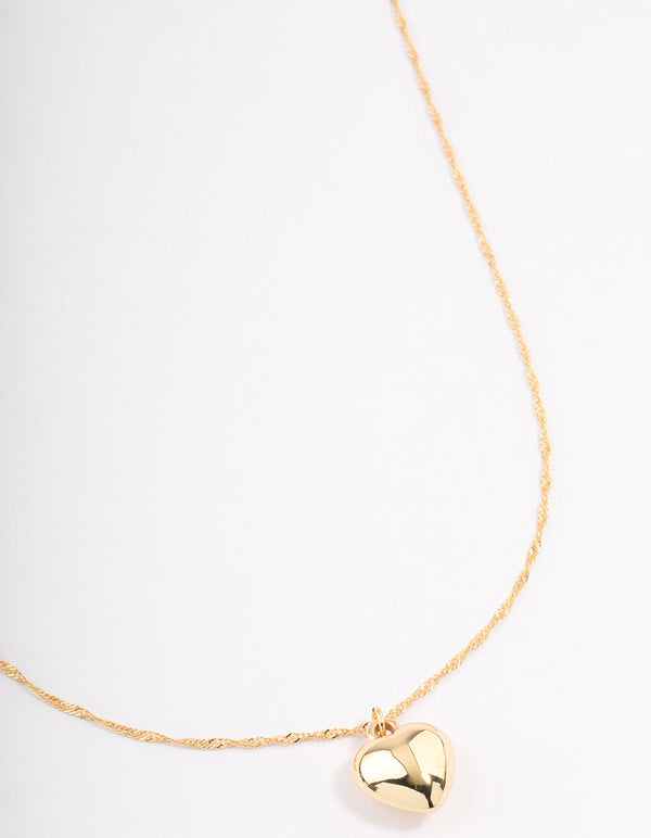 Gold Plated Brass Heart Necklace
