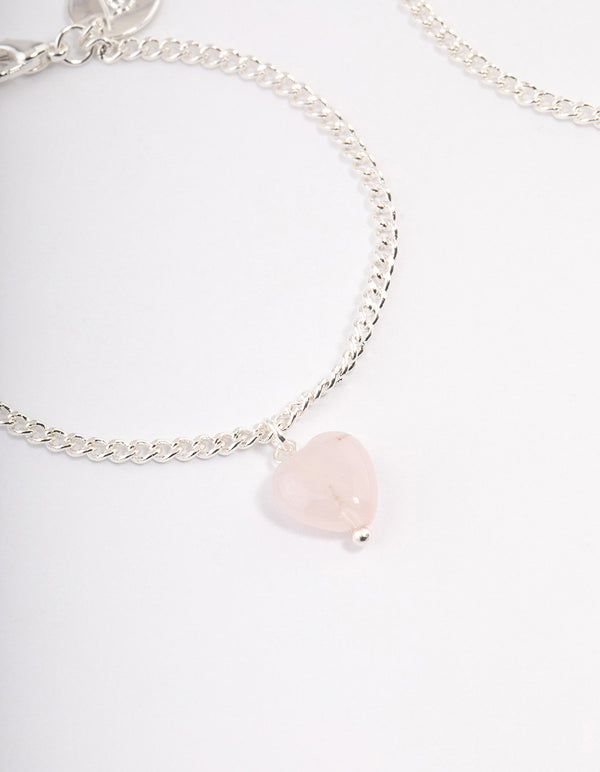 Silver Plated Rose Quartz Bracelet Pack