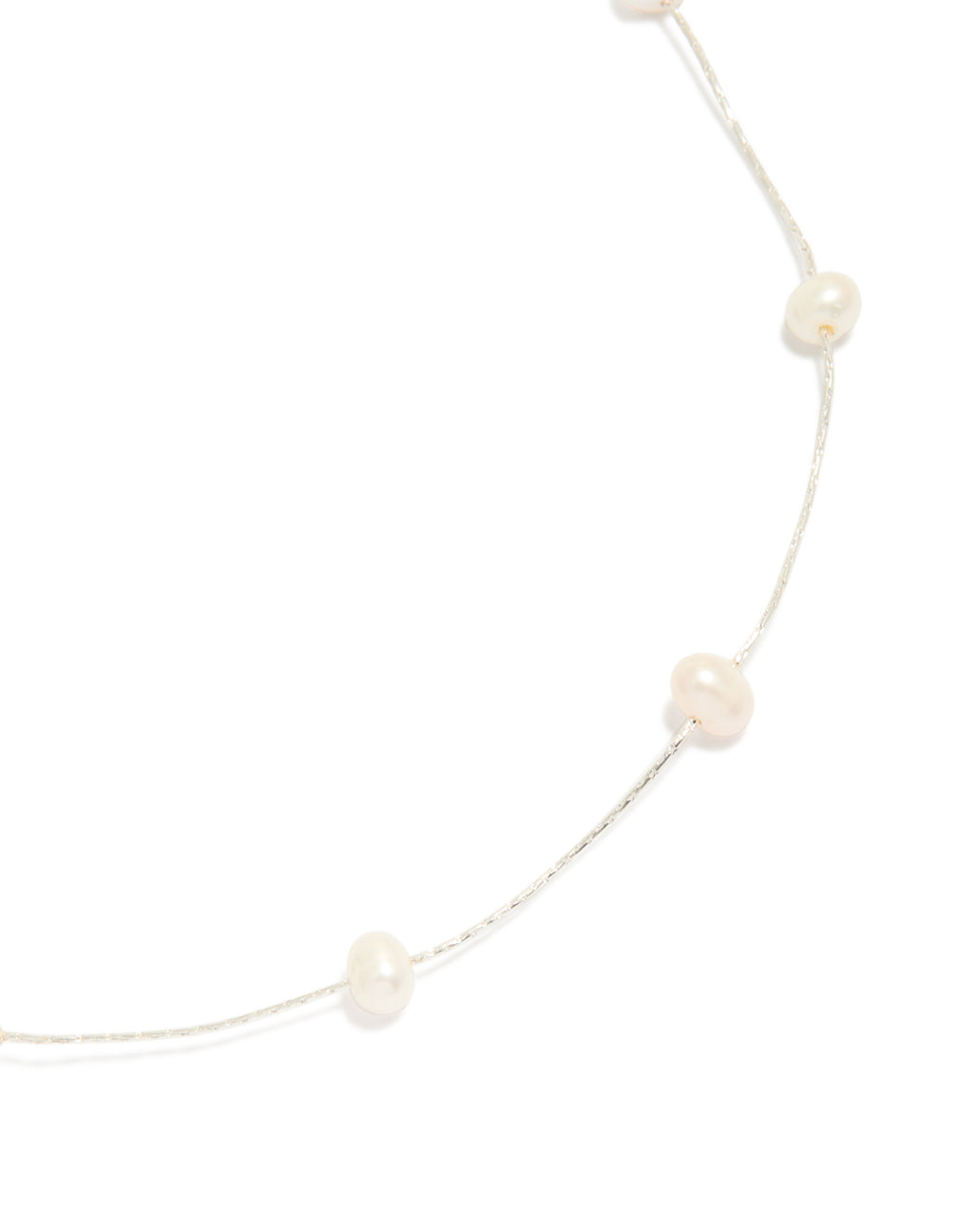 Silver Plated Freshwater Pearl Dotted Fine Necklace