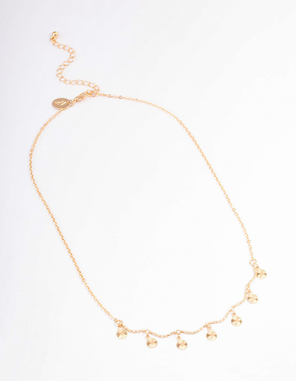 Gold Multi Wiggle Disc Necklace