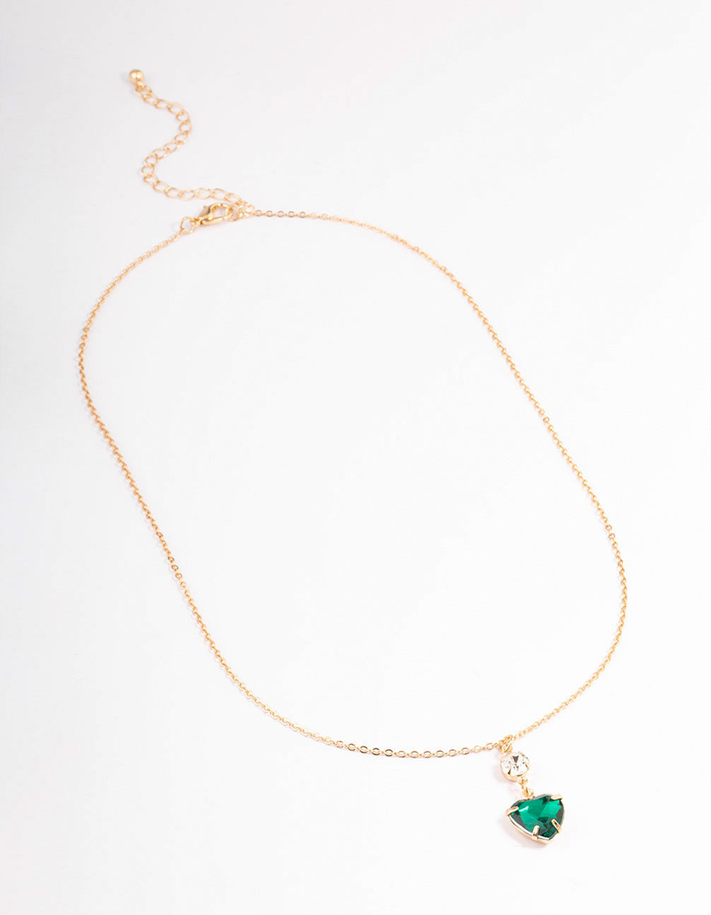 Gold Round & Heart Drop Necklace