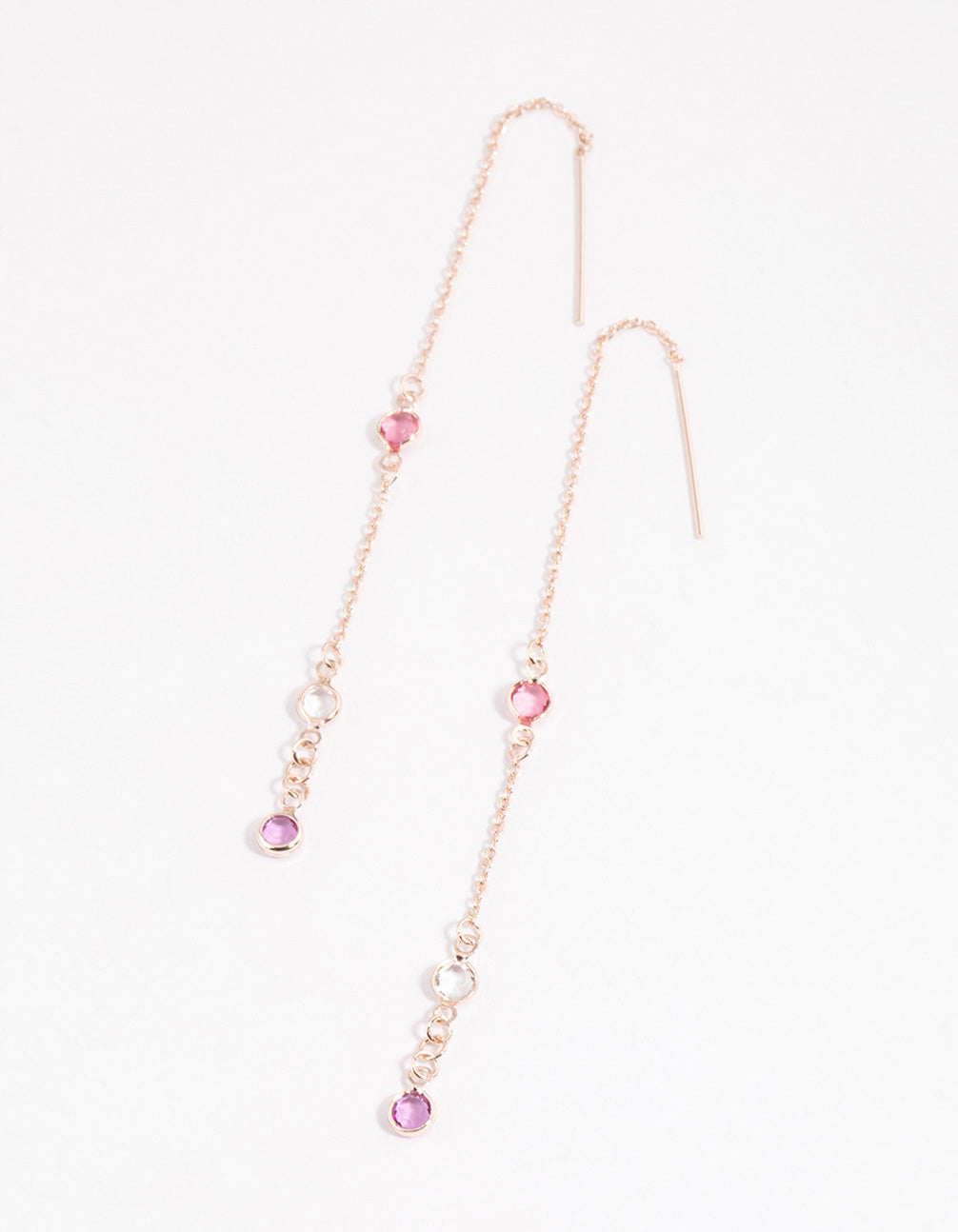 Rose Gold Circle Thread Through Earrings