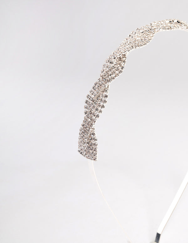 Silver Weaved Diamante Headband