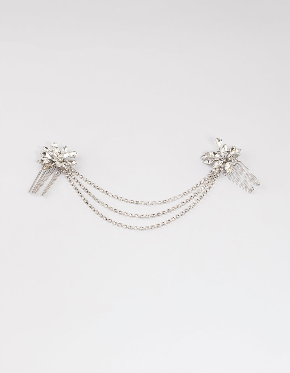 Silver Diamante Hair Drape