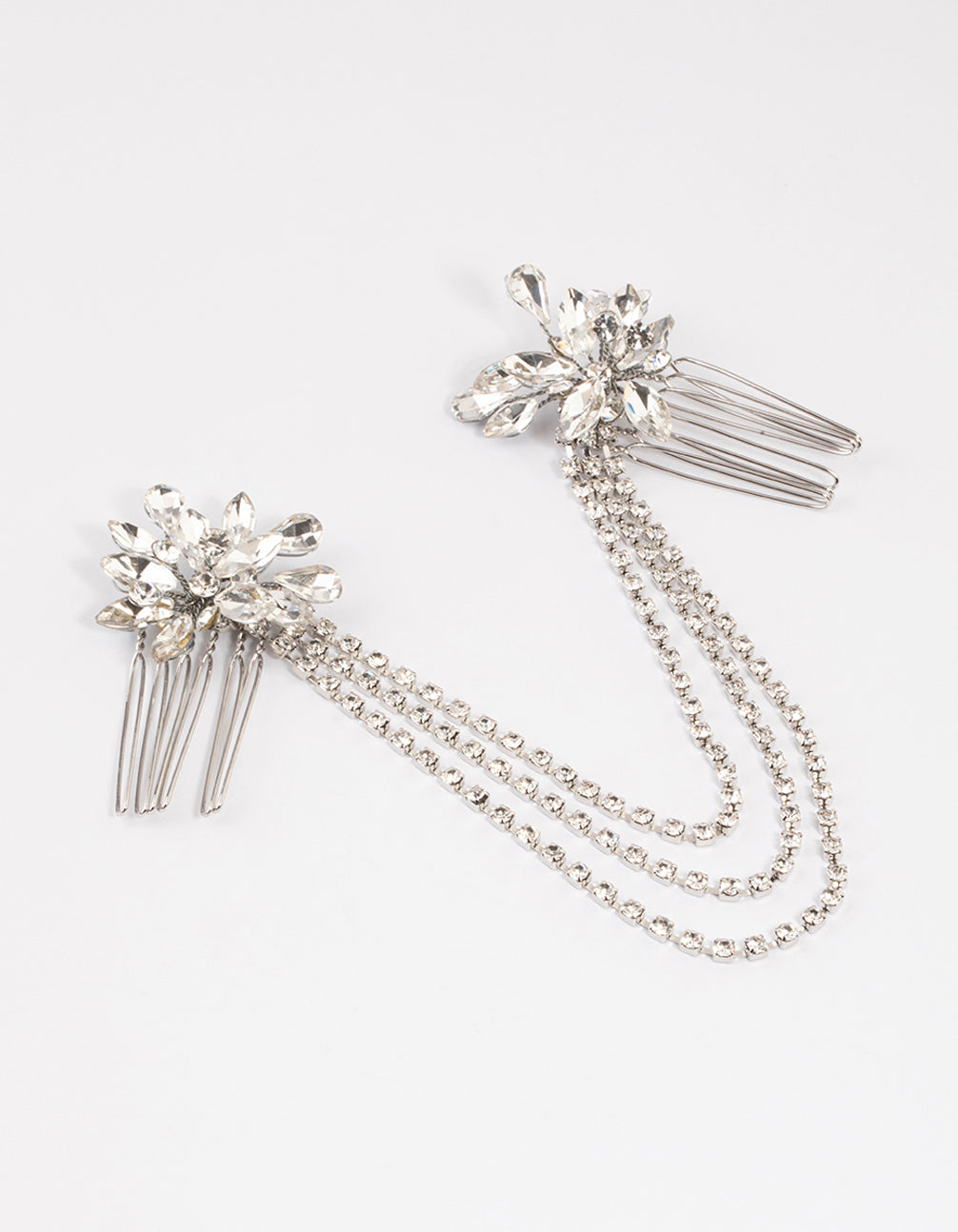 Silver Diamante Hair Drape