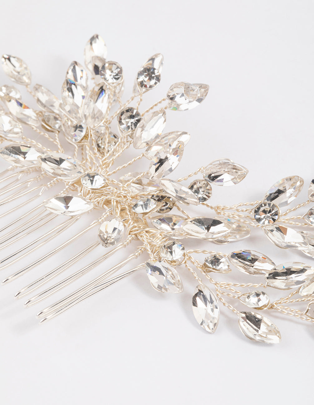 Silver Large Marquise Hair Comb
