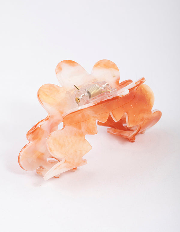 Acrylic Wavy Marble Claw Clip