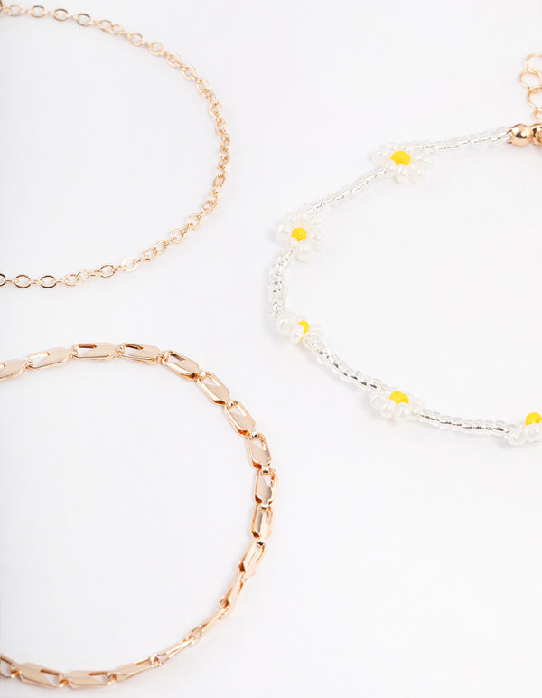 Gold Daisy Bracelet Pack