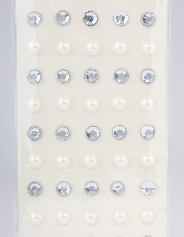 Pearl & Diamante Mixed Hair Gems