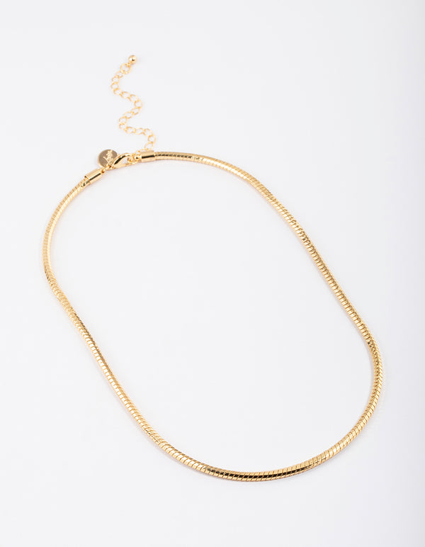 Gold Plated Brass Basic Box Chain Necklace