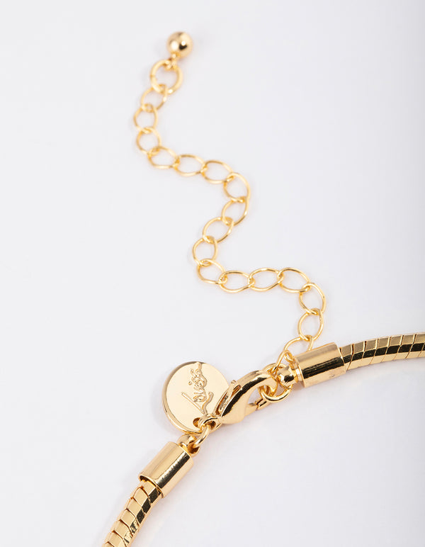 Gold Plated Brass Basic Box Chain Necklace
