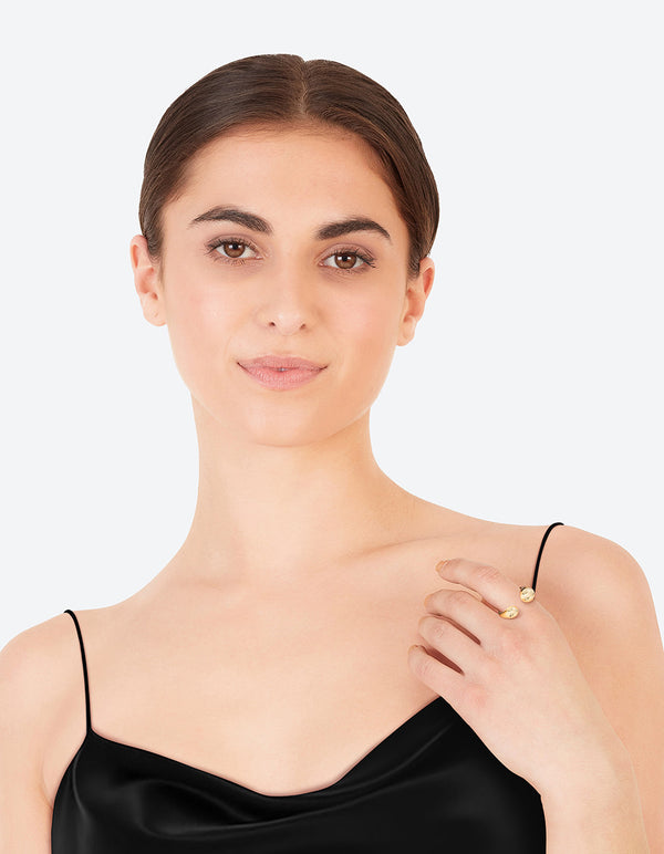 Gold Plated Open Sphere Ring