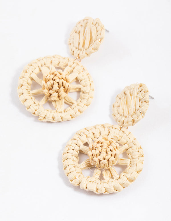 Gold Round Lily Pad Earrings