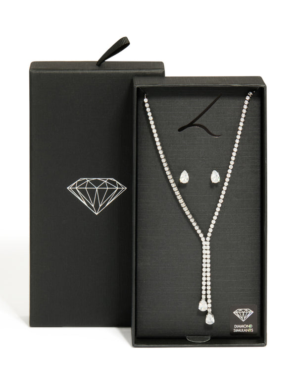 Silver Cup Chain Y-Neck Jewellery Set