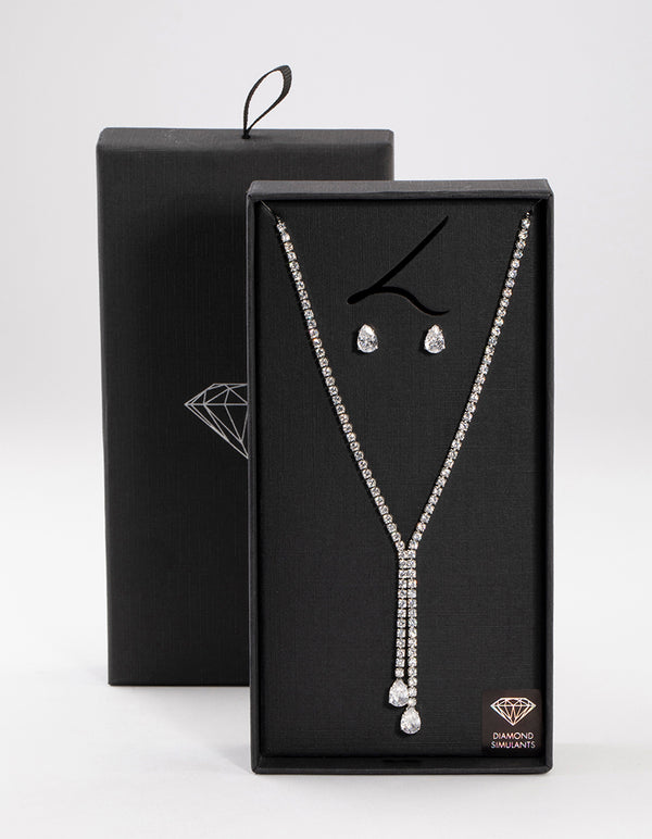 Silver Cup Chain Y-Neck Jewellery Set