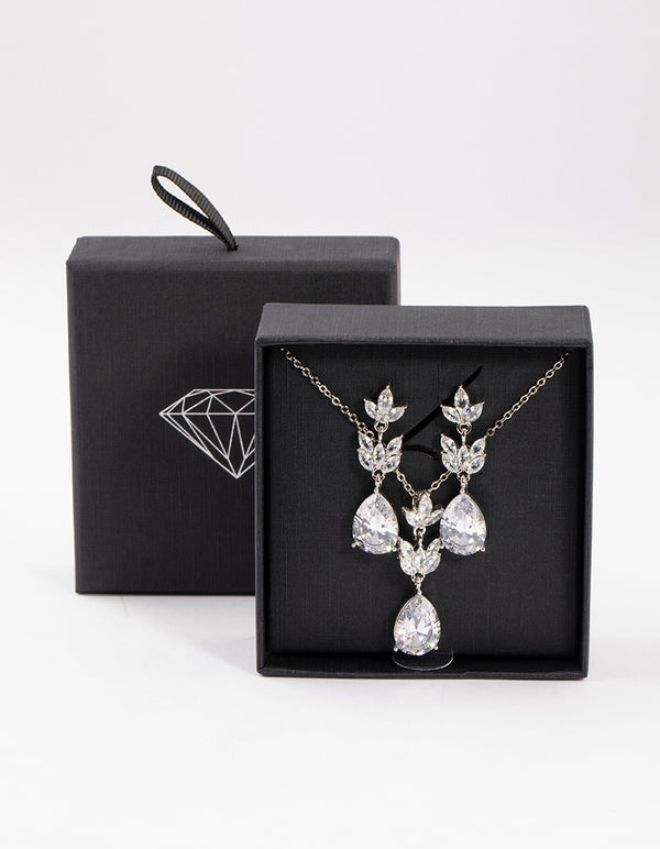 Silver Petal Jewellery Set