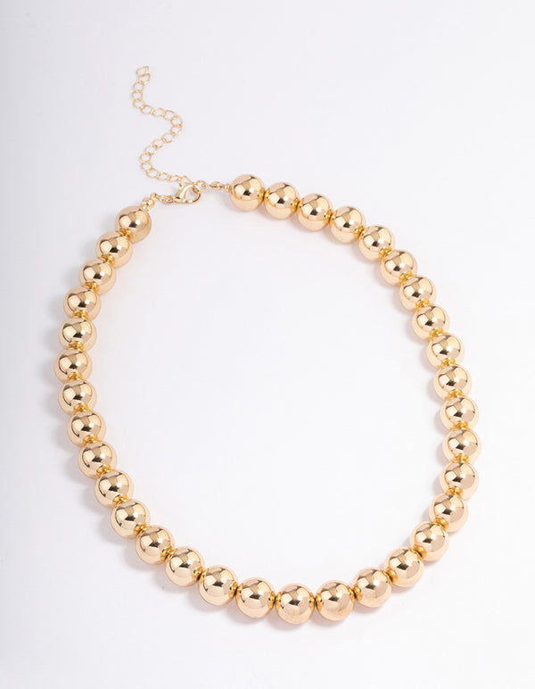 Gold Round Ball Necklace
