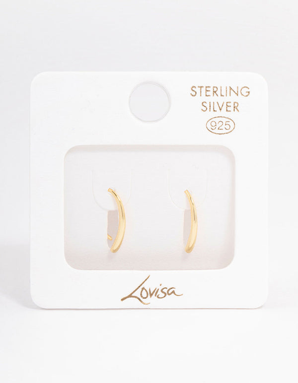 Gold Plated Sterling Silver Wishbone Threader Earrings