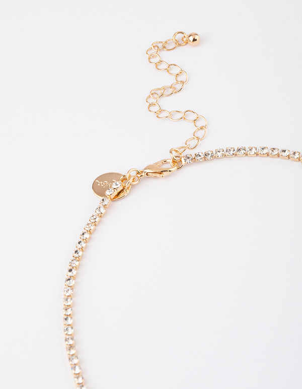 Gold Marquise Surrounded Jewellery Set