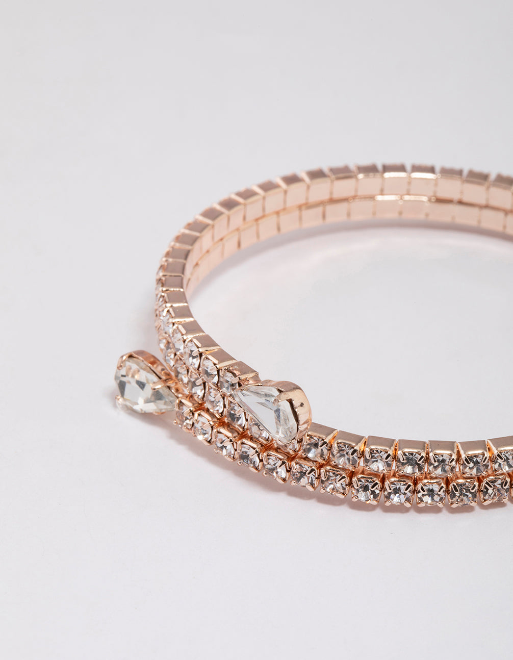 Rose Gold Wrapped Pear Stone Bangle