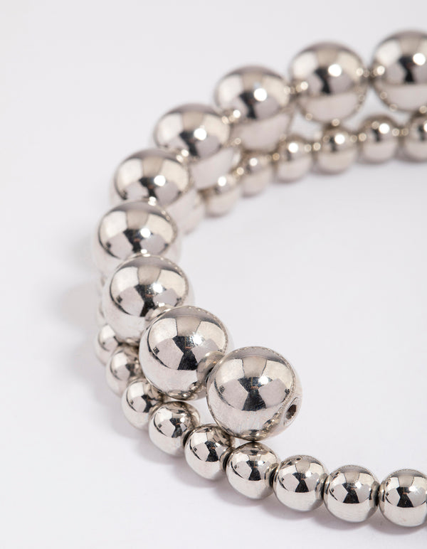 Silver Chunky Beaded Bracelet