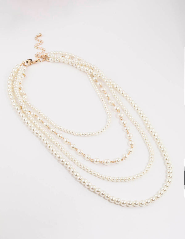 Gold Layered Mixed Pearl Necklace