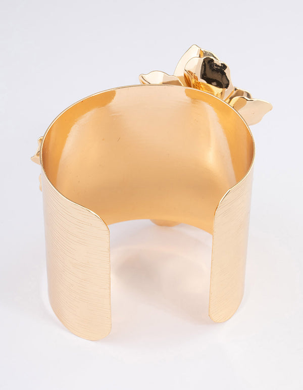 Gold Statement Flower Cuff