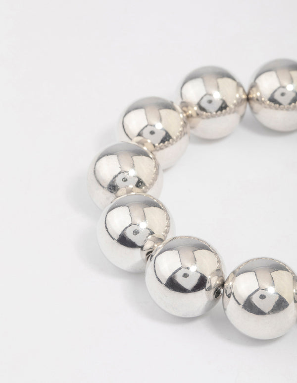 Silver Round Ball Stretch Bracelet