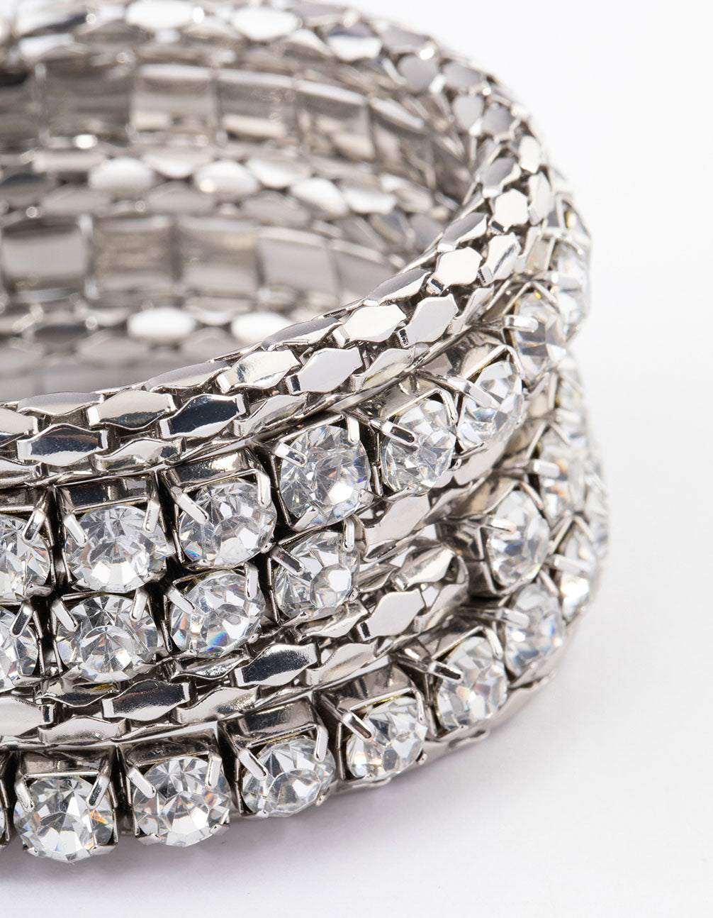 Silver Chunky Diamante Chain Wrapped Bracelet