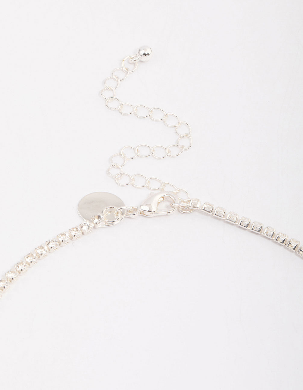 Silver Cubic Zirconia Cup Chain Tassel Earring & Necklace Set