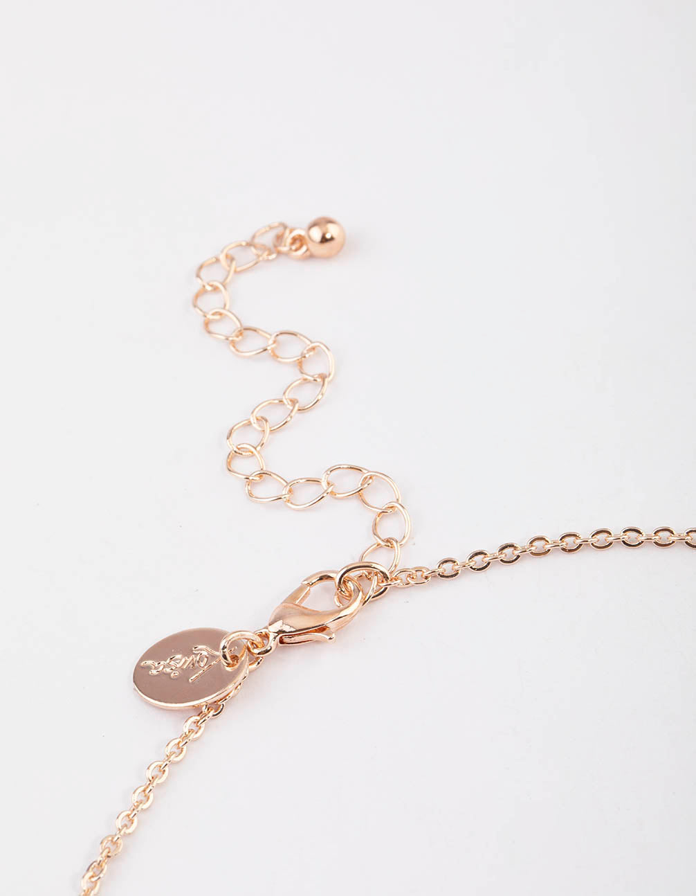 Rose Gold Pear Shape Drop Necklace & Earrings Set