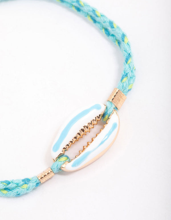 Fabric Pattern Cowrie Shell Bracelet