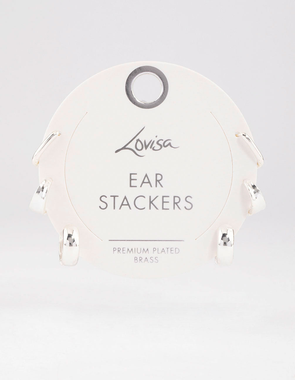 Silver Plated Brass Basic Huggie Earrings 6-Pack