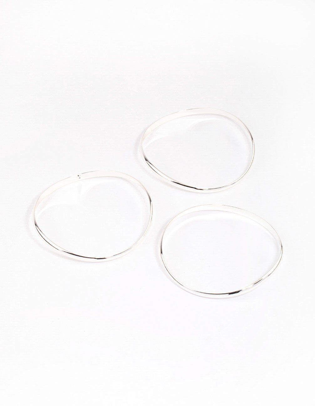 Silver Plated Brass Irregular Smooth Bracelet Pack