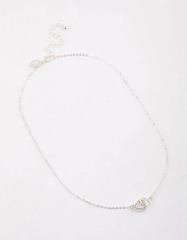 Silver Linked Heart Necklace & Polishing Set