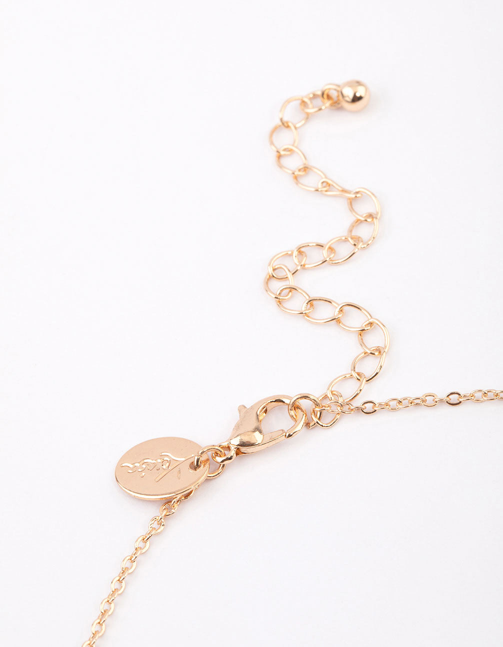 Gold Floating Diamante Droplet Necklace & Polishing Set