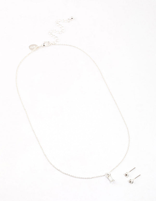 Silver Baguette Drop Jewellery & Polishing Set