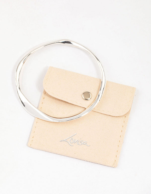 Silver Warped Bangle & Polishing Set