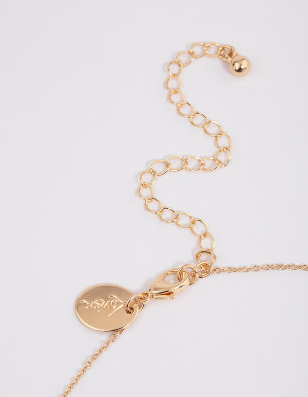 Gold Thin Chain Ball Pendant Necklace