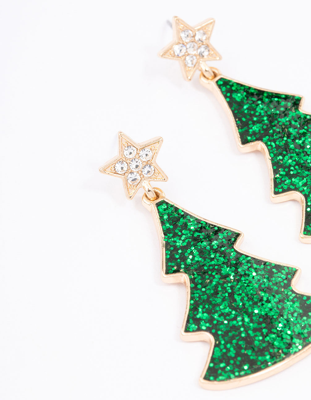 Gold Star & Double Tree Stud Earrings