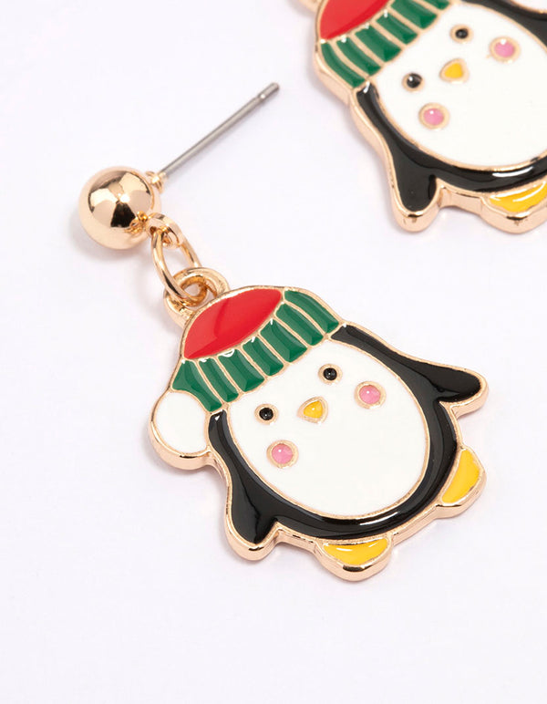 Christmas Penguin Drop Earrings