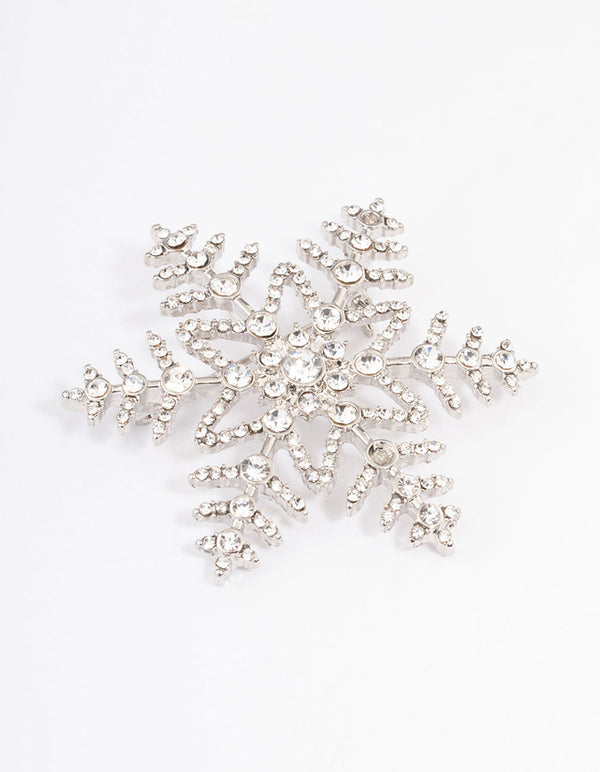 Silver Large Snowflake Brooch