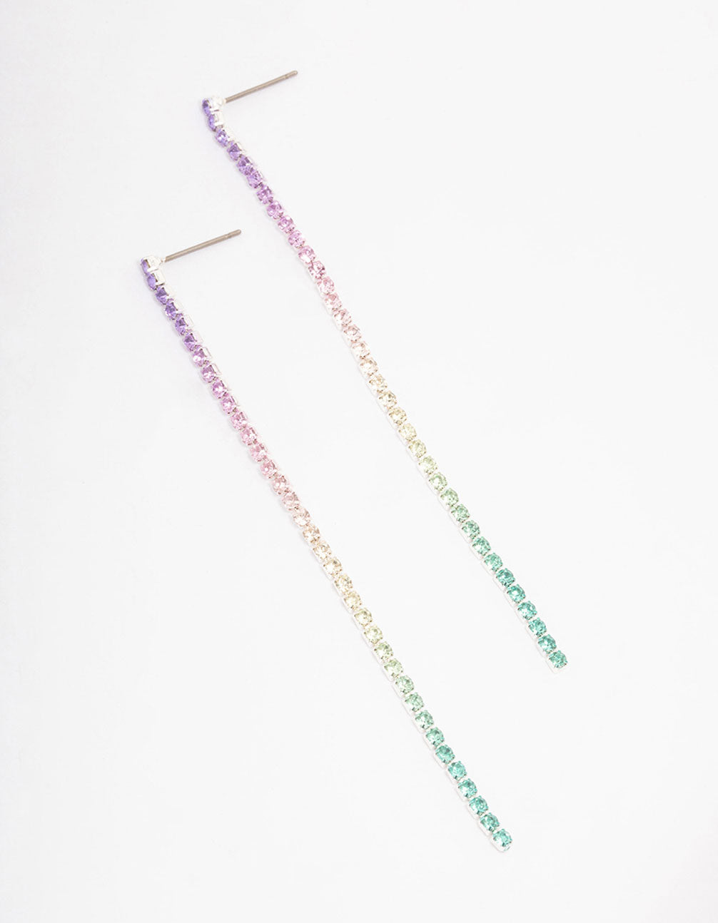 Bright Rainbow Cup Chain Drop Earrings