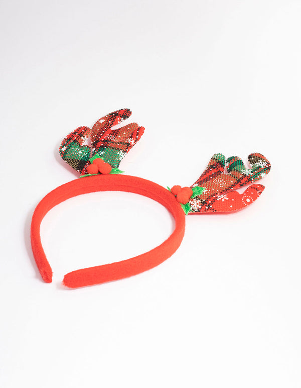 Tartan Reindeer Headband