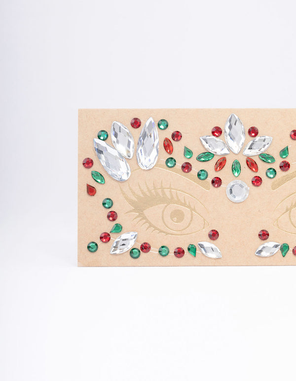 Green & Red Christmas Face Jewels